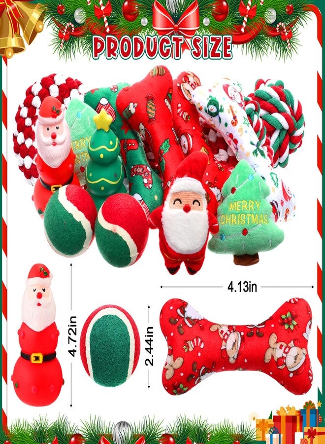Suilung 16 Pcs Christmas Dog Advent Calendar 2025 Santa Claus Squeaky Toys Xmas Candy Cane Interactive Ball and Bones Chew Toy for Small Medium Large Pets Puppy Teething Training Gift(Xmas) - Image 2